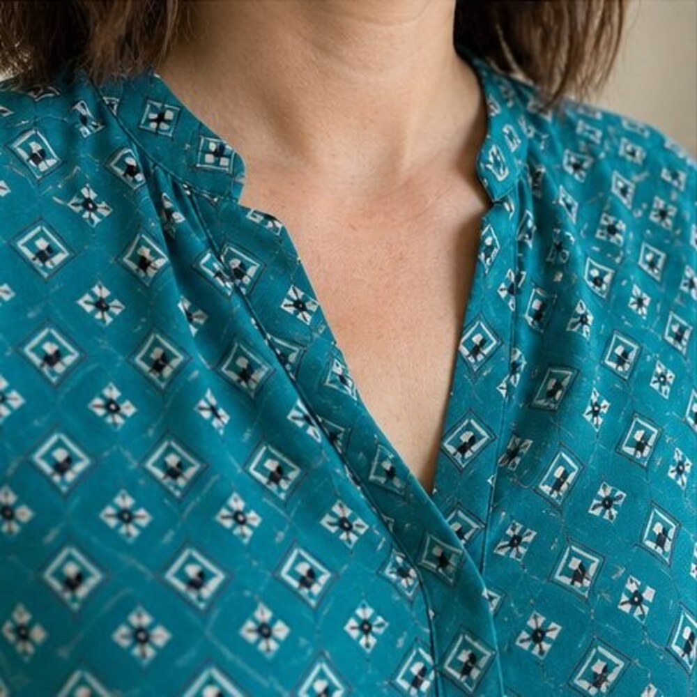 Taupe Ruffle Blouse - Picture 4 of 6